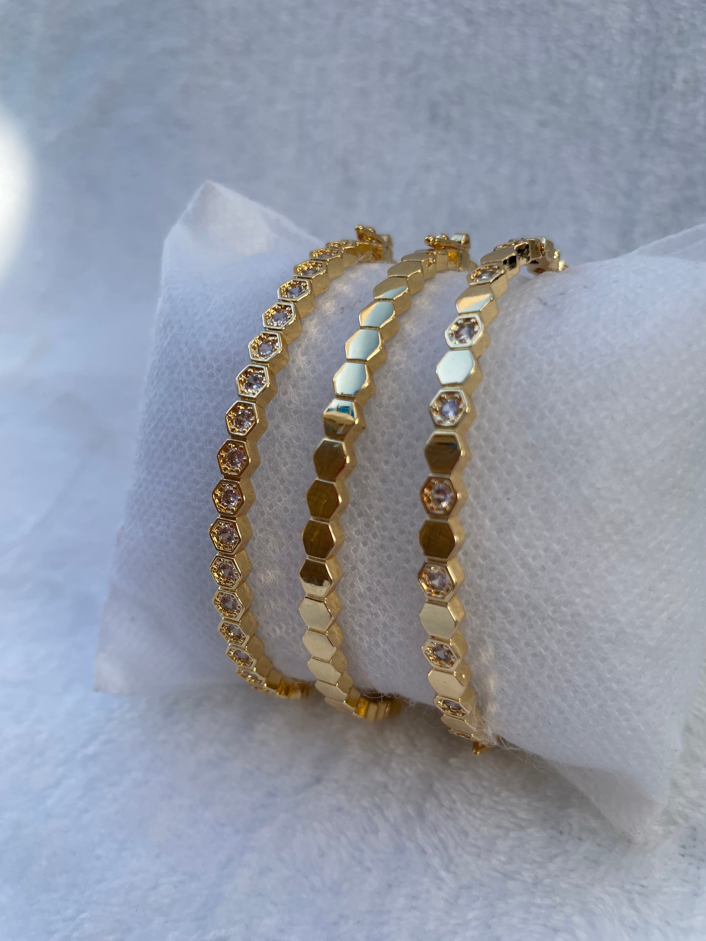 Gold Hexagonal Bracelets: Elegance and Shine