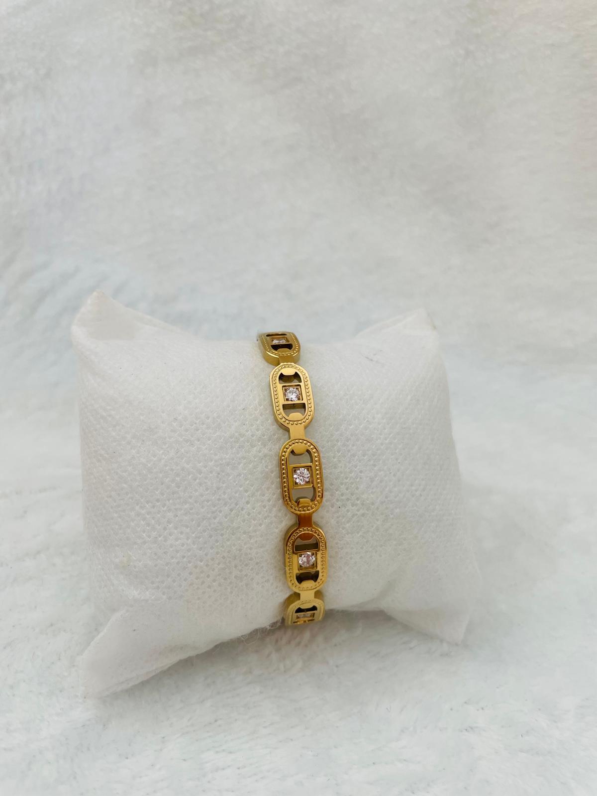 “Eternal Shine” Gold Bracelet with Crystal Details