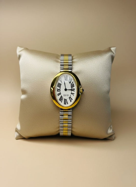 Reloj de Mujer Ovalado con Detalles Clásicos